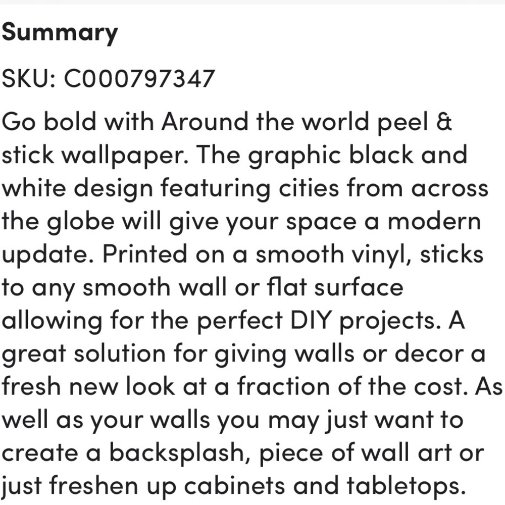 NWOT Peel & Stick wallpaper roll, 30.75 sq ft. - Picture 4 of 13